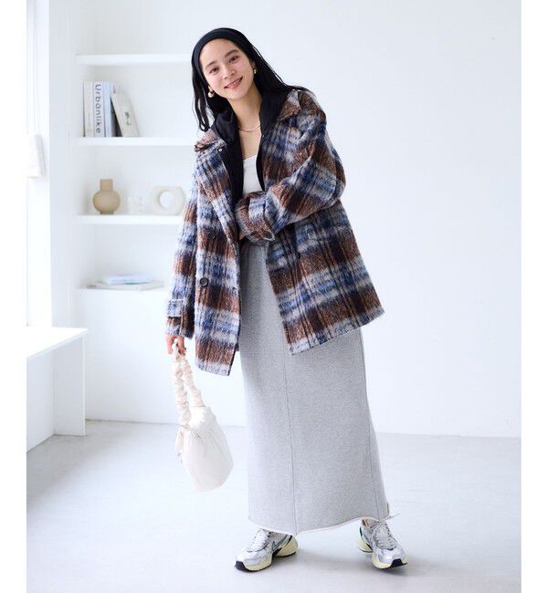 VIS「【WEB限定】シャギーミディ丈Pコート」|ピーコート|