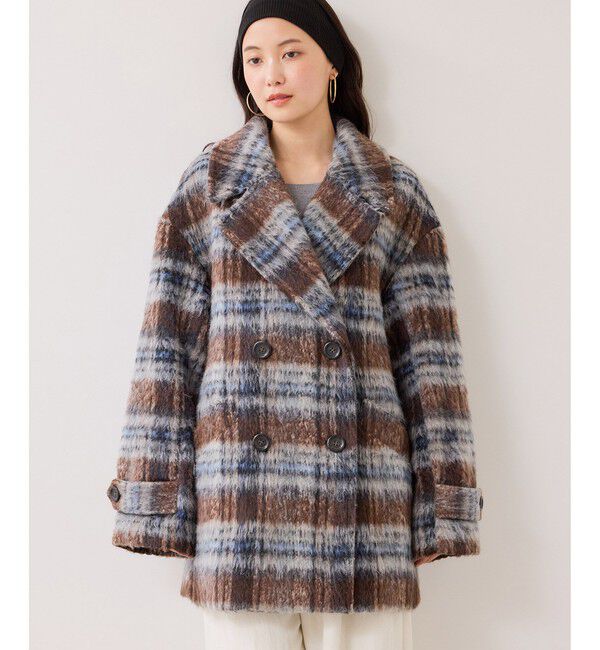 VIS「【WEB限定】シャギーミディ丈Pコート」|ピーコート|