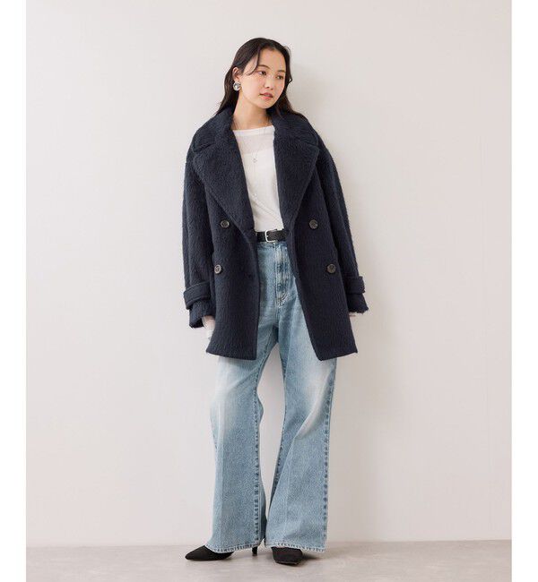 VIS「【WEB限定】シャギーミディ丈Pコート」|ピーコート|