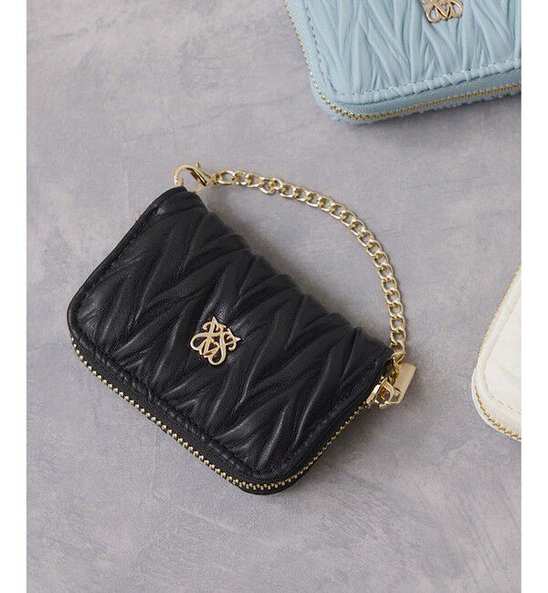 VIS「プリーツ加工ポーチチャーム」|チャーム・キーホルダー|ブラック(01)