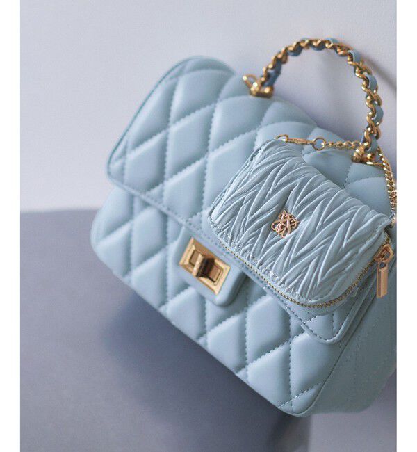 VIS「プリーツ加工ポーチチャーム」|チャーム・キーホルダー|サックス(48)