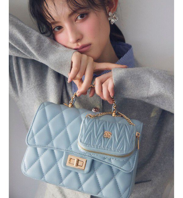 VIS「チェーンハンドルキルティングショルダーバッグ/2WAY・一部WEB限定カラー」|ショルダー・メッセンジャー|サックス(48)