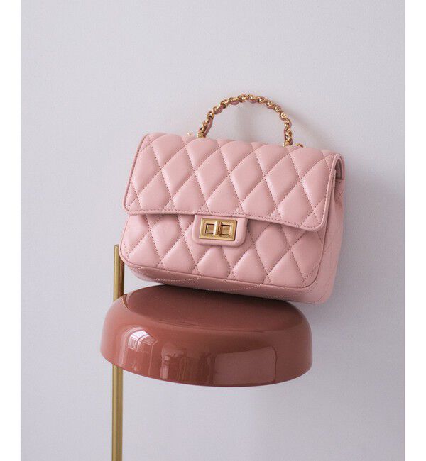 VIS「チェーンハンドルキルティングショルダーバッグ/2WAY・一部WEB限定カラー」|ショルダー・メッセンジャー|ピンク(63)