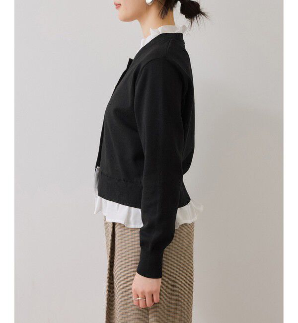 VIS「フリル襟ドッキングニットカーディガントップス」|ニット・セーター|