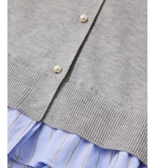 VIS「フリル襟ドッキングニットカーディガントップス」|ニット・セーター|