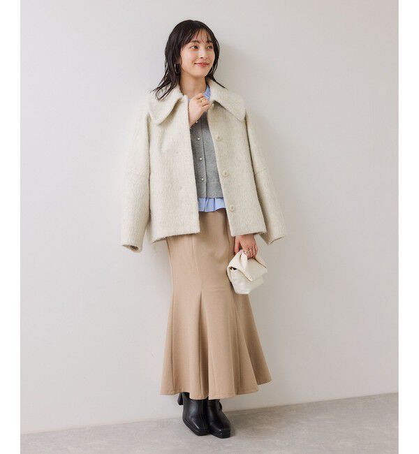 VIS「フリル襟ドッキングニットカーディガントップス」|ニット・セーター|