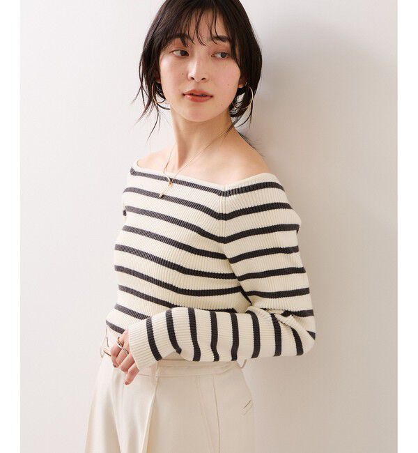 VIS「スクエアネックニットプルオーバー」|ニット・セーター|