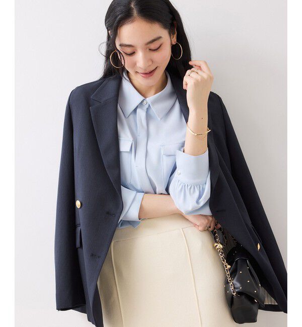 VIS「メタル釦シャツブラウス/イージーケア」|シャツ・ブラウス|