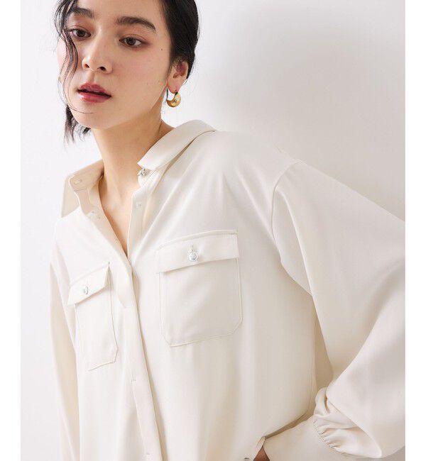 VIS「メタル釦シャツブラウス/イージーケア」|シャツ・ブラウス|