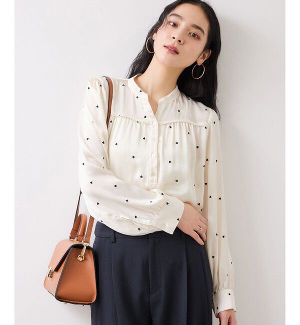 VIS「ハートモチーフ刺繍ブラウス/イージーケア」|シャツ・ブラウス|