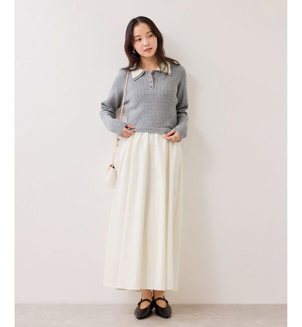 VIS「ダブルカラーポロニットドッキングワンピース」|ワンピース|