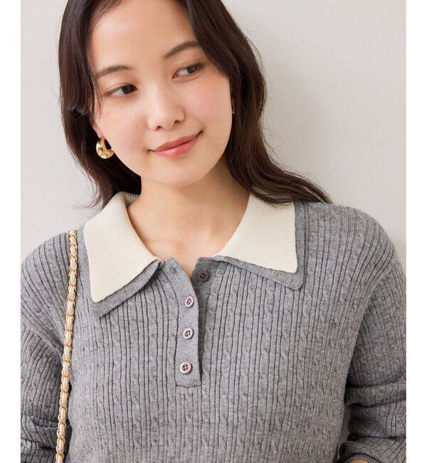 VIS「ダブルカラーポロニットドッキングワンピース」|ワンピース|