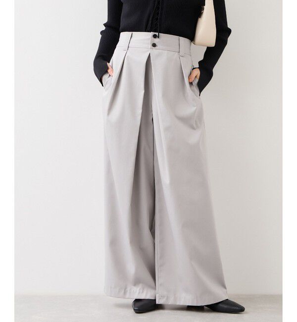 VIS「フロントタックデザインワイドパンツ」|チノ|