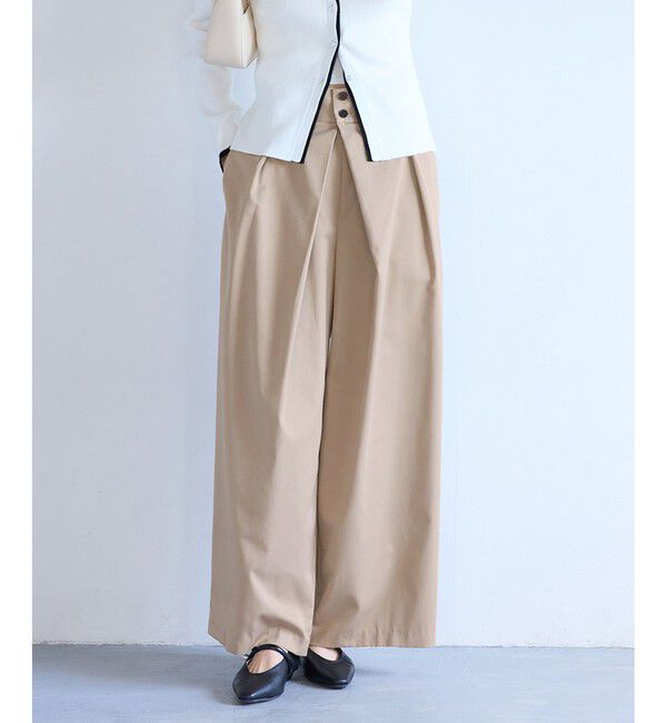 VIS「フロントタックデザインワイドパンツ」|チノ|