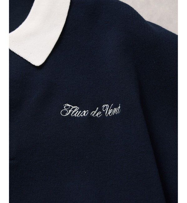 VIS「ワンポイント刺繍ポロニットプルオーバー」|ニット・セーター|