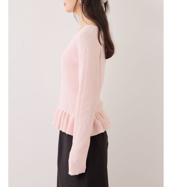 VIS「スラブヤーンペプラムフリルニットプルオーバー」|ニット・セーター|