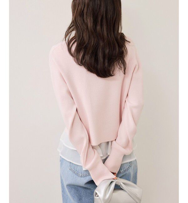 VIS「ペプラムオーガンジードッキングニットプルオーバー」|ニット・セーター|