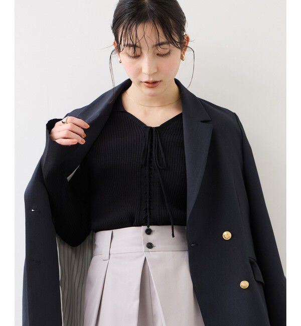 VIS「レースアップリブニット」|ニット・セーター|