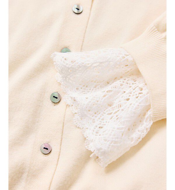 VIS「レースカフスドッキングニットカーディガン」|カーディガン|