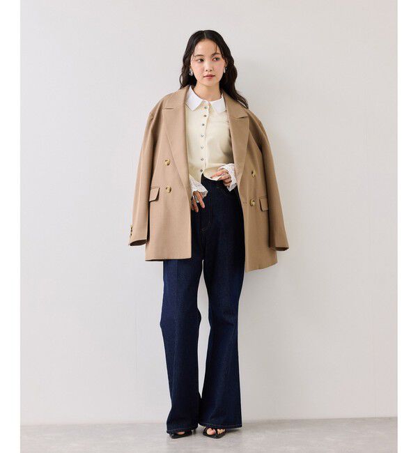 VIS「レースカフスドッキングニットカーディガン」|カーディガン|