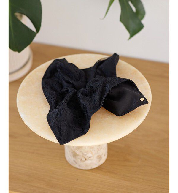 VIS「レースコンビシュシュ」|ヘアゴム・シュシュ|ブラック(01)