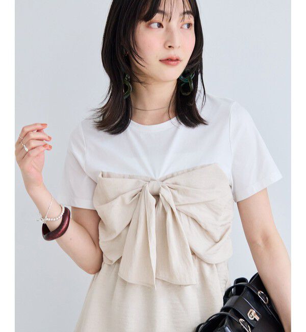 VIS「美easyリネンライクリボンビスチェトップス/イージーケア・接触冷感・セットアップ対応」|Tシャツ・カットソー|