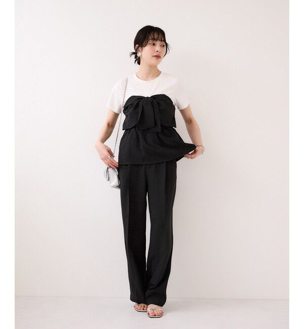 VIS「美easyリネンライクリボンビスチェトップス/イージーケア・接触冷感・セットアップ対応」|Tシャツ・カットソー|