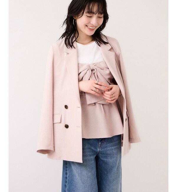 VIS「美easyリネンライクリボンビスチェトップス/イージーケア・接触冷感・セットアップ対応」|Tシャツ・カットソー|