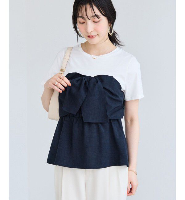 VIS「美easyリネンライクリボンビスチェトップス/イージーケア・接触冷感・セットアップ対応」|Tシャツ・カットソー|