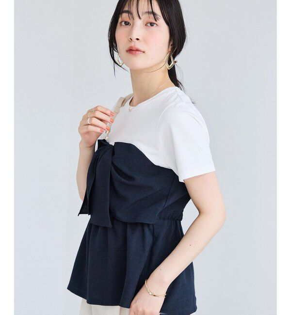 VIS「美easyリネンライクリボンビスチェトップス/イージーケア・接触冷感・セットアップ対応」|Tシャツ・カットソー|