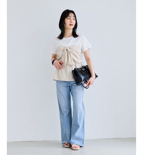 VIS「美easyリネンライクリボンビスチェトップス/イージーケア・接触冷感・セットアップ対応」|Tシャツ・カットソー|