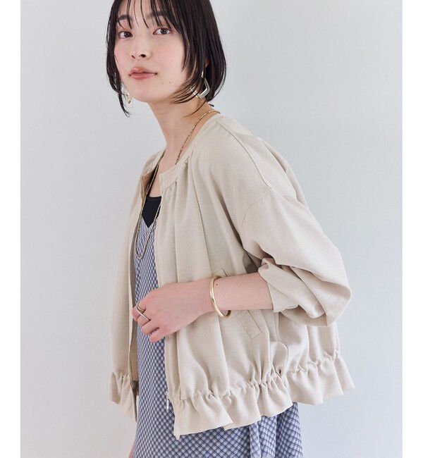 VIS「美easyリネンライクジップ裾フリルブルゾン/イージーケア・接触冷感」|ブルゾン・スタジャン|キナリ(16)