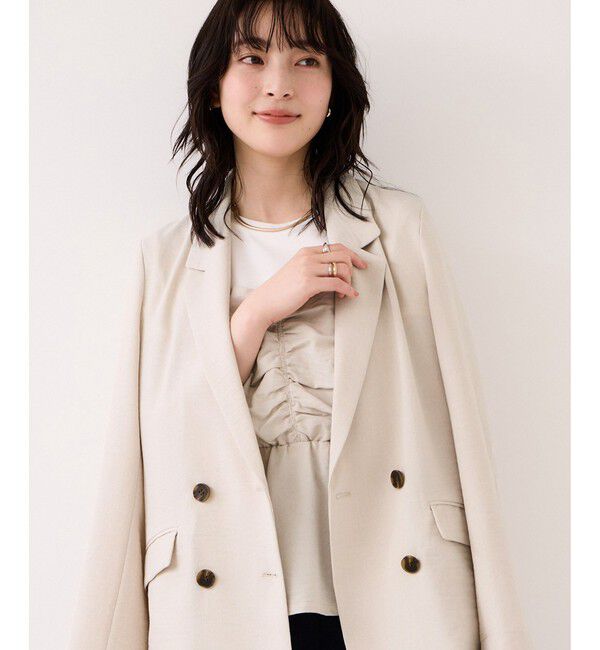 VIS「【WEB限定】美easyリネンライクシャーリングビスチェドッキングトップス/イージーケア・接触冷感」|Tシャツ・カットソー|