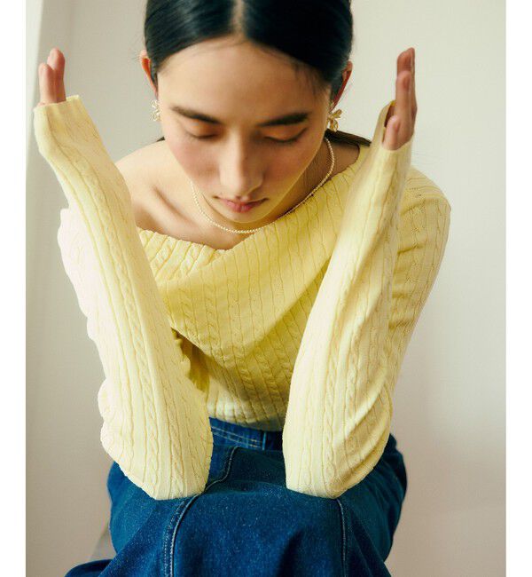 VIS「【POLO BCS】VIS別注ケーブルドレープトップス」|ニット・セーター|