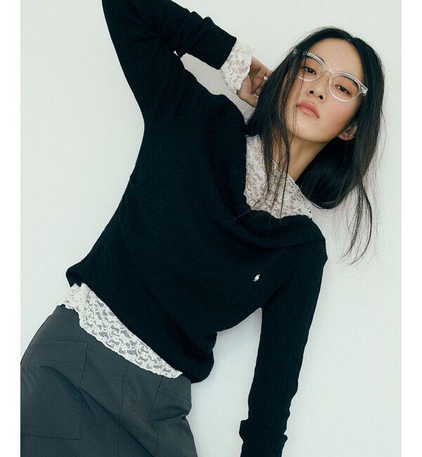 VIS「【POLO BCS】VIS別注ケーブルドレープトップス」|ニット・セーター|