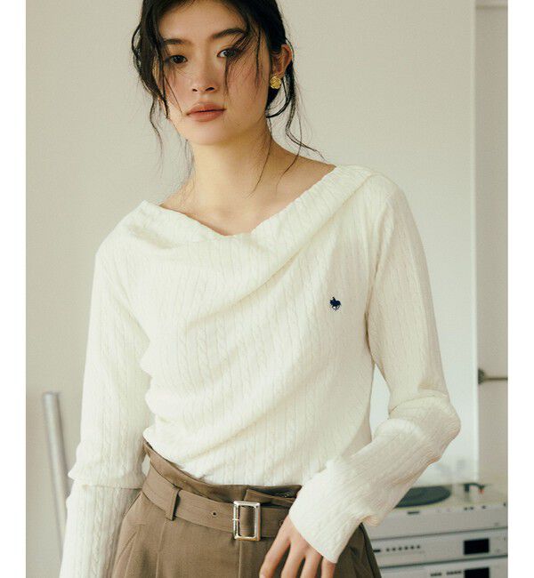 VIS「【POLO BCS】VIS別注ケーブルドレープトップス」|ニット・セーター|