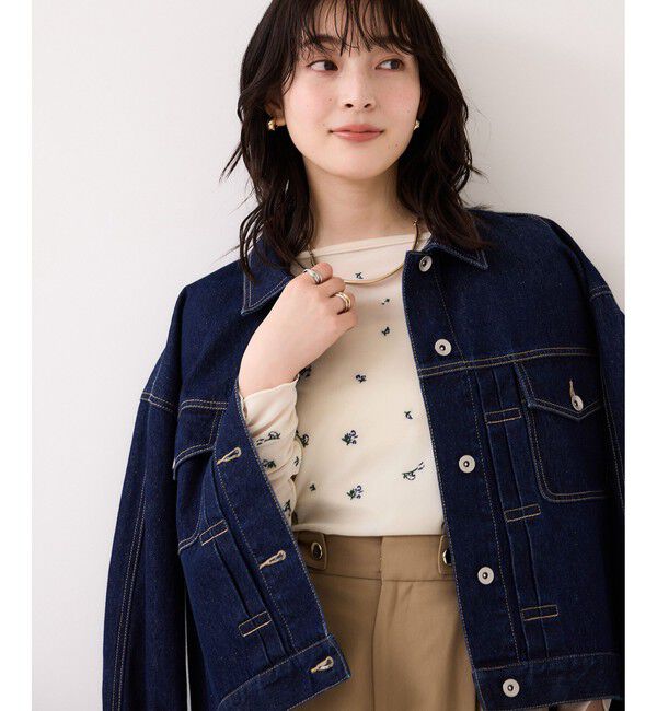 VIS「フロッキーチュール刺しゅうカーディガン/2WAY」|カーディガン|