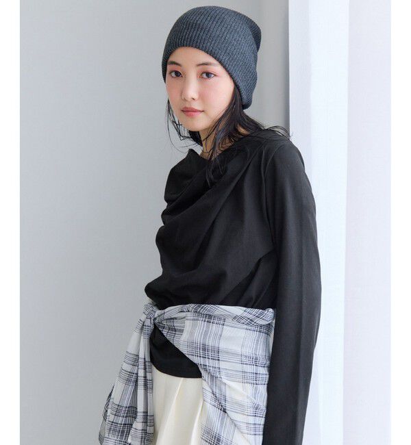 VIS「【WEB限定】長袖ドレープカットソー」|Tシャツ・カットソー|ブラック(01)