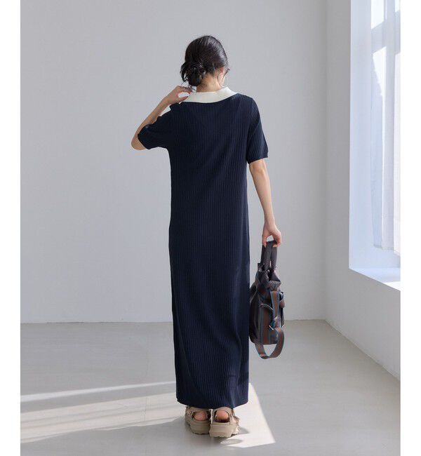 VIS「ポロ襟ニットワンピース」|ワンピース|