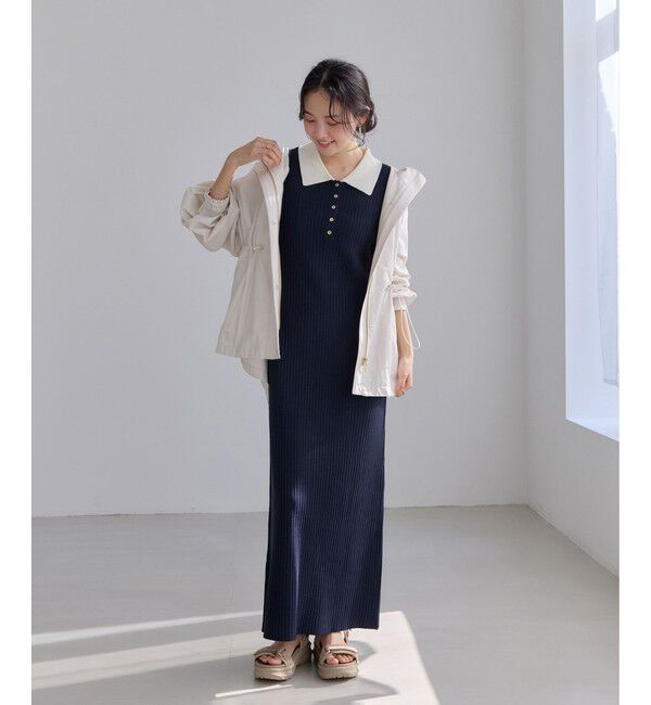 VIS「ポロ襟ニットワンピース」|ワンピース|