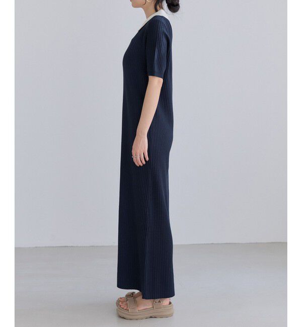 VIS「ポロ襟ニットワンピース」|ワンピース|