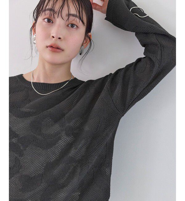 VIS「メッシュジャカードニットプルオーバー/イージーケア」|ニット・セーター|