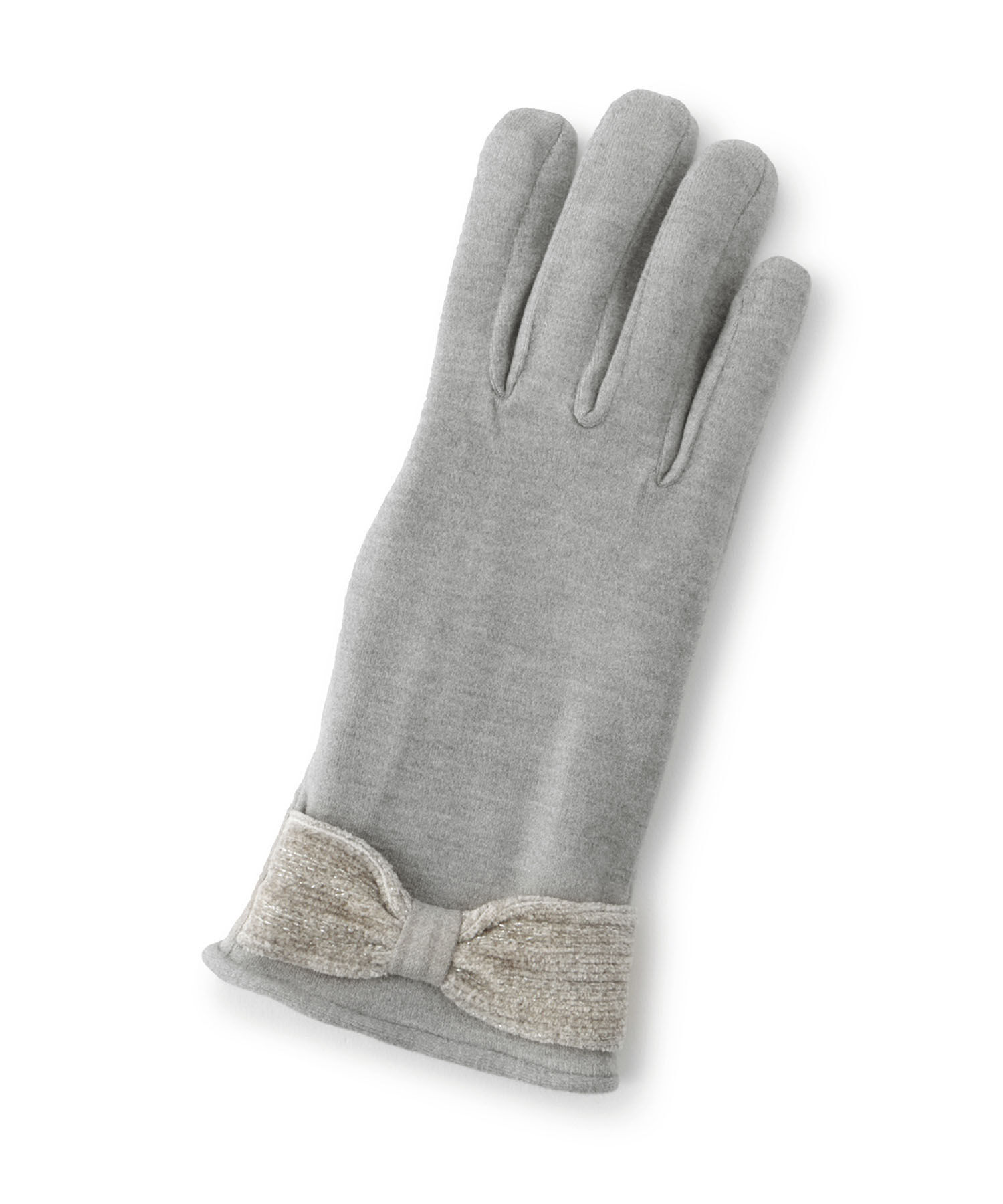 ROPE PICNIC PASSAGE「ラメコールリボン裏ボアグローブ」|手袋|