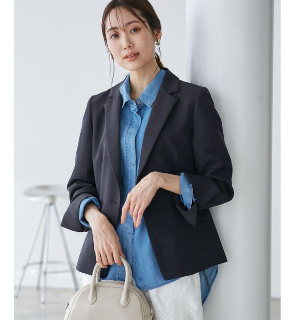 Rope&rsquo;Picnic「360&deg;ウルトラストレッチ テーラードジャケット/ UVカット・花粉ガード・セットアップ対応」|テーラードジャケット|