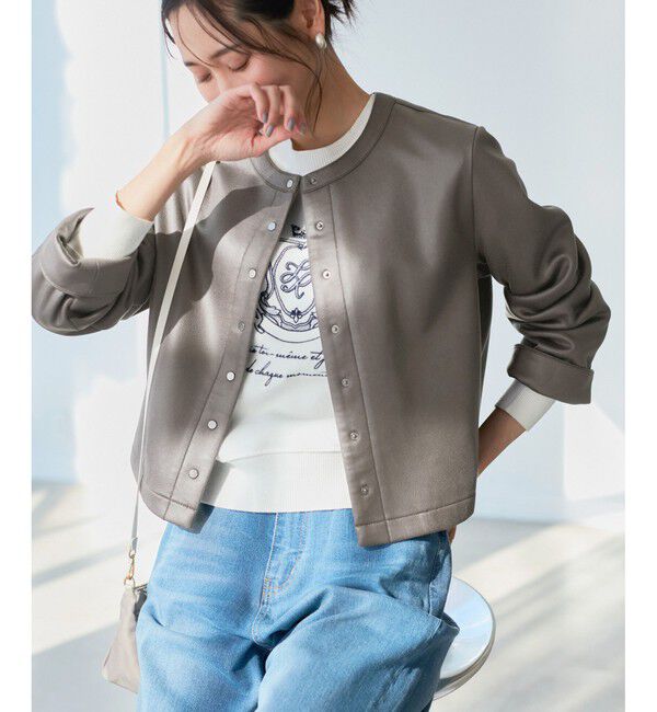 Rope&rsquo;Picnic「マシュマロカーディーブルゾン」|ブルゾン・スタジャン|チャコール