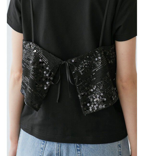 Rope&rsquo;Picnic「スパンコールビスチェ付きカットトップス」|Tシャツ・カットソー|