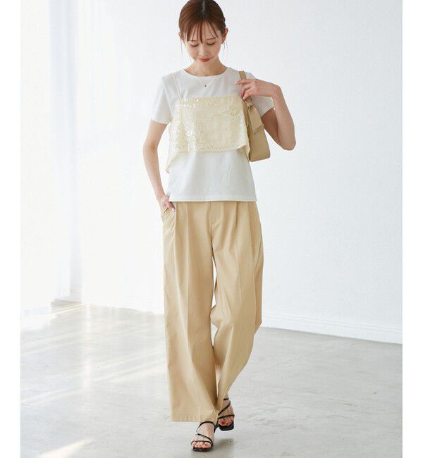 Rope&rsquo;Picnic「スパンコールビスチェ付きカットトップス」|Tシャツ・カットソー|