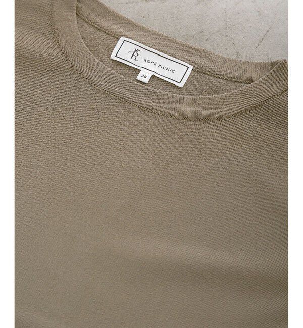 Rope&rsquo;Picnic「【イージーケア・UVカット・接触冷感・洗濯機OK】ハーフスリーブニットプルオーバー」|ニット・セーター|