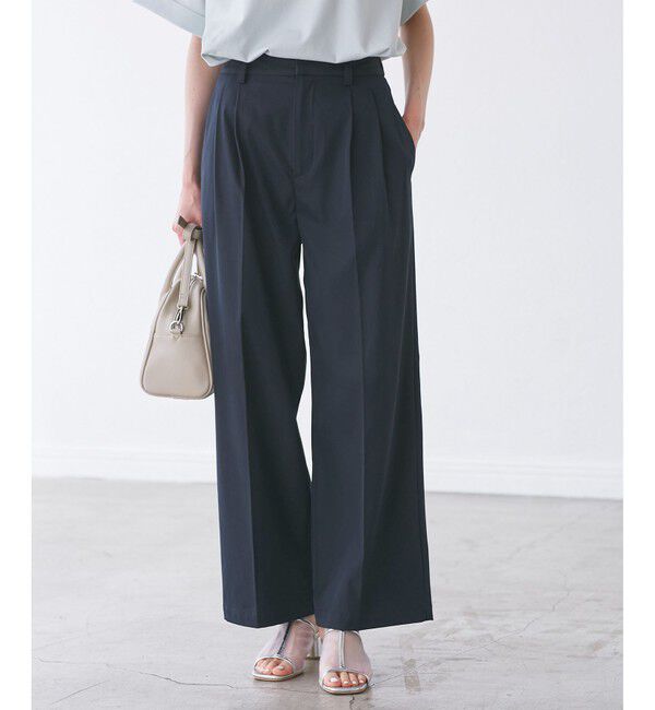 Rope&rsquo;Picnic「【3サイズ展開】チノライクタックパンツ」|チノ|ネイビー(40)