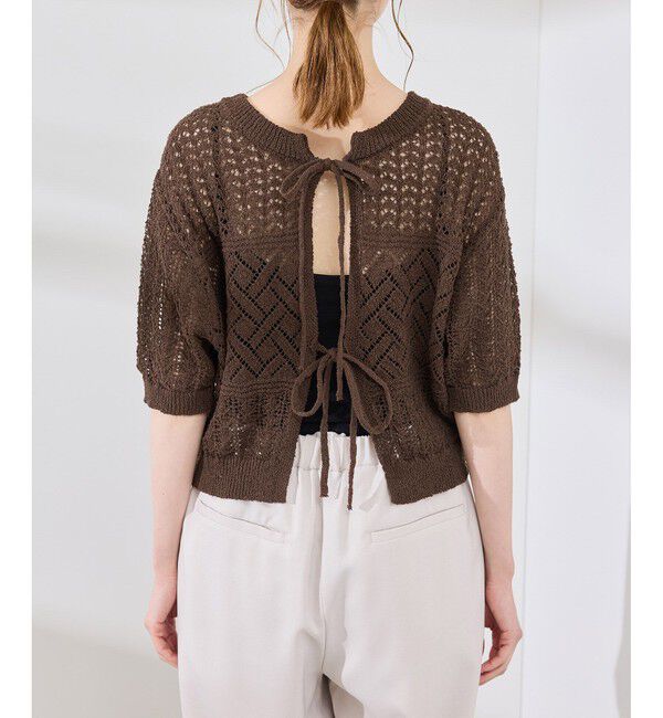 Rope&rsquo;Picnic「【前後2WAY】透かし編みレースカーディガン」|カーディガン|